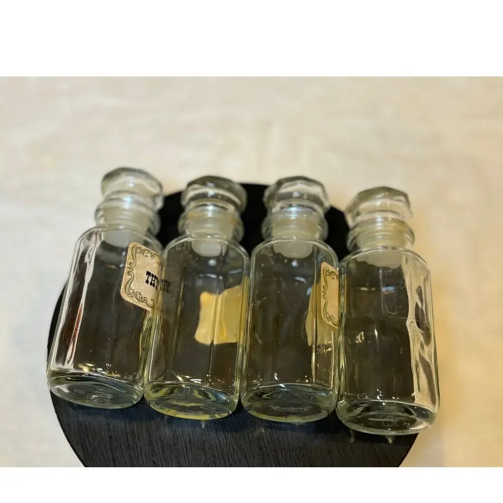 Vintage Retro 70s Spice Bottles Apothecary Glass Bottles Boho Country‎ Primitive